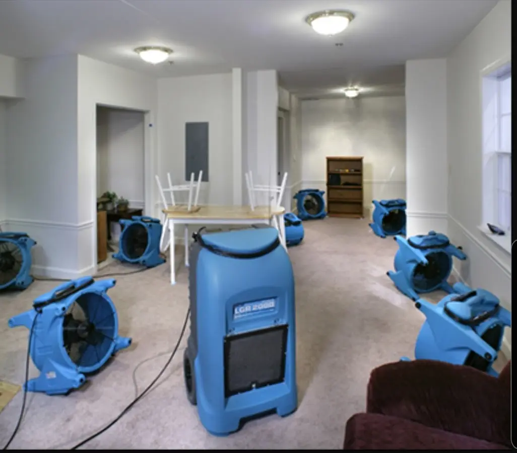 Air movers and dehumidifier setup for Water Extraction & Removal in Branchburg